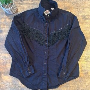 Cumberland Outfitters Women’s Western Shirt Size Medium Black